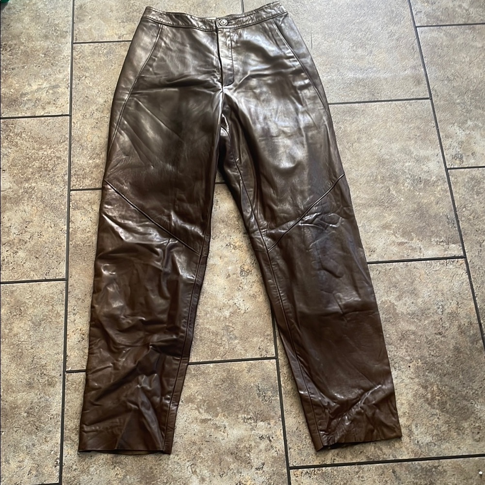 Vintage 80’s Lanna chocolate brown, buttery, soft leather pants size 8